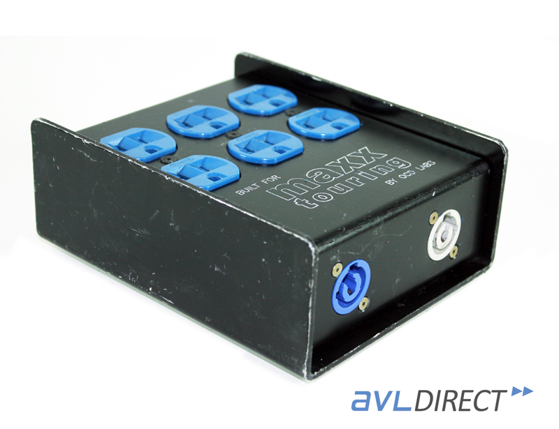 POWERCON STAGE POWER SPLITTER BOX QUAD EDISON SIX OUTLET POWER